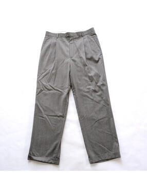 Zanella Gray Dress Pants Mens 35x30 Bennett Pleated Cuffed Made in Italy Wool